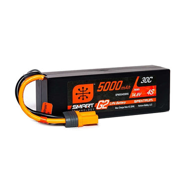 Spektrum SPMX54S30H5 5000mAh 4S 14.8V 30c Smart G2 Hard Case LiPo Battery with IC5 Connector